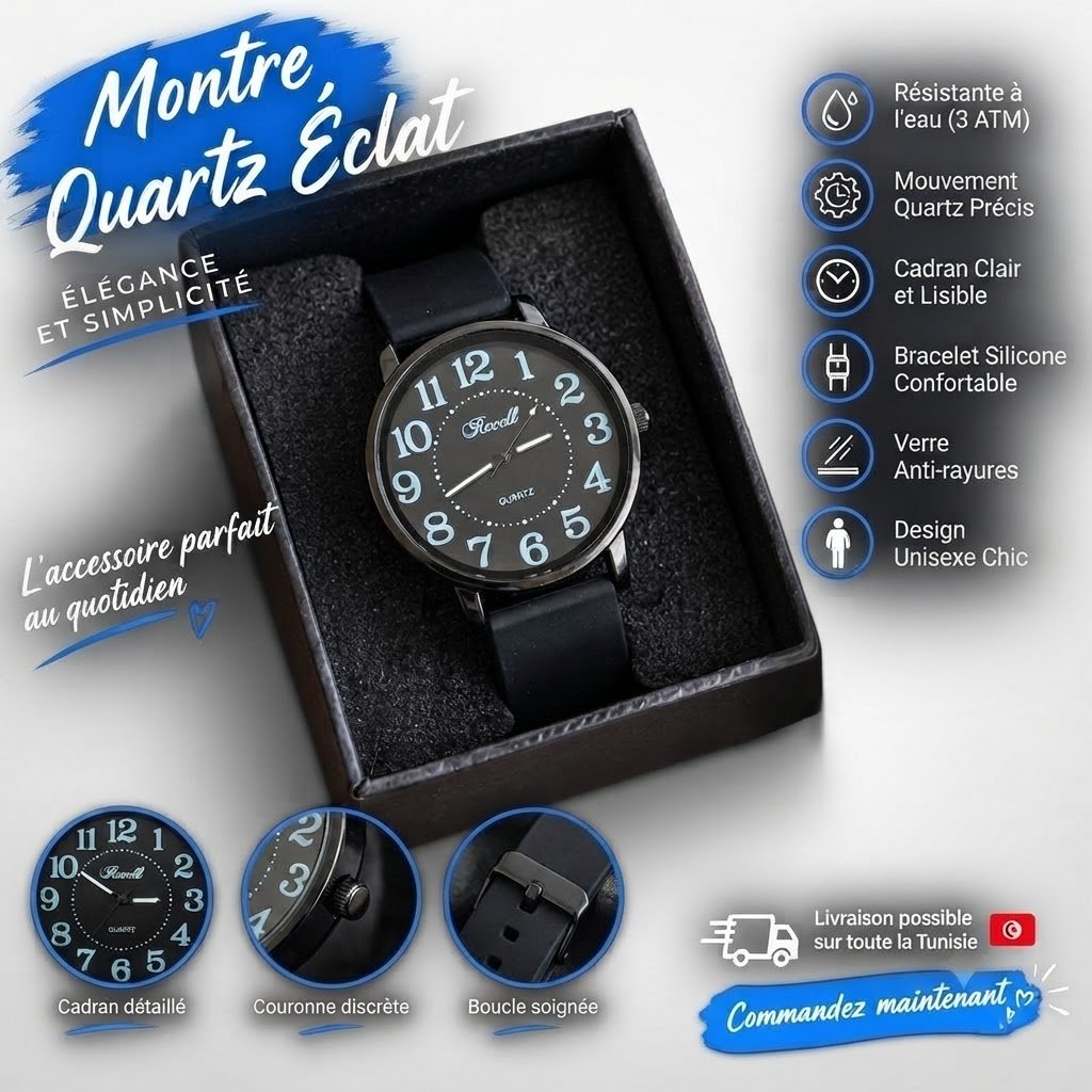 Montre ceinture silicone pour homme 