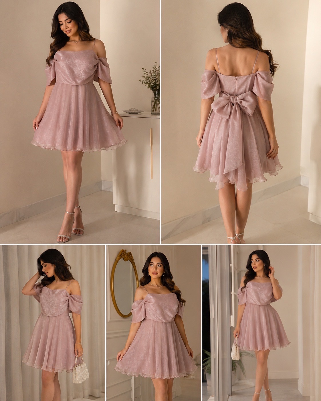 * Robe rose poudré élégante soirée   