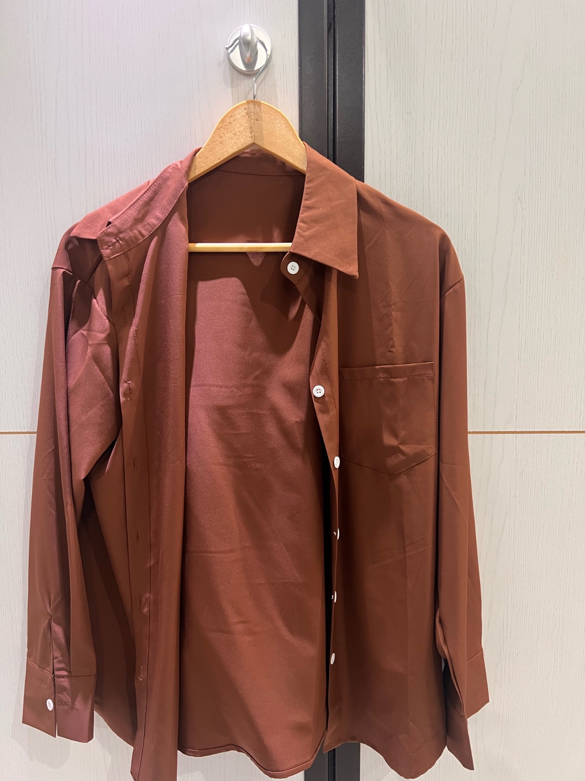 Chemise marron oversize