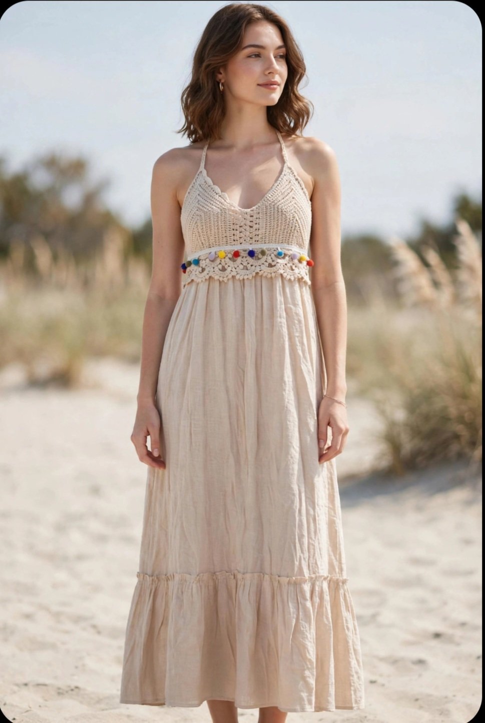 Robe boho longue beige Taille S/M😍😍😍