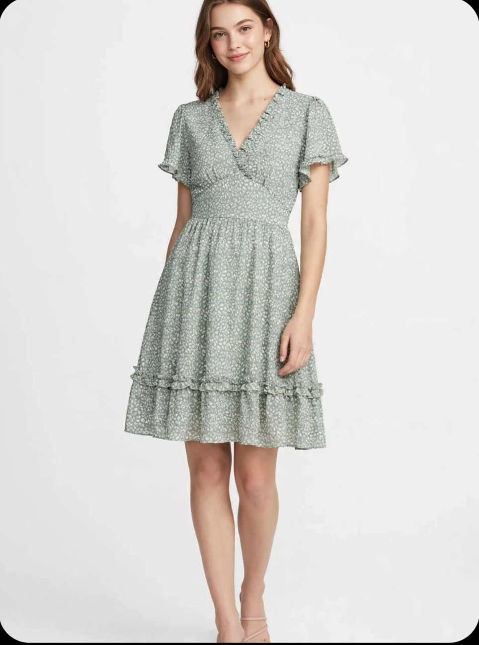 Robe fleurie vert sauge 🌿