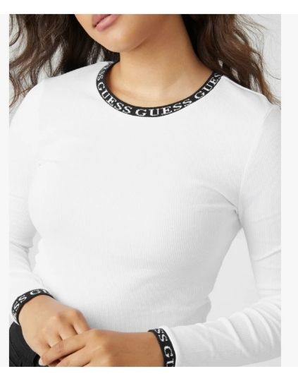 T-shirt à manches longues Guess pour femme - gris