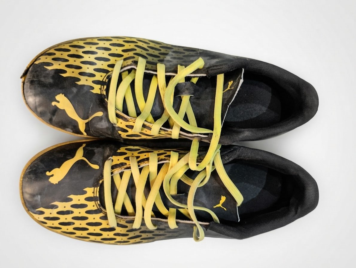 Puma Spirit III IT Jr. Black & Ultra Yellow Size 7.5 Children’s Soccer Shoes