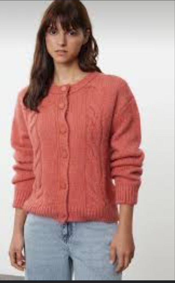 Cardigan femme de couleur rouge brique 
