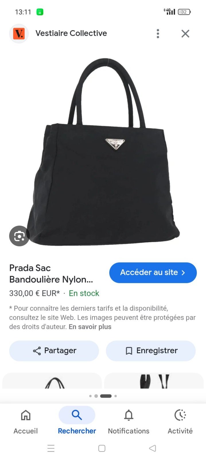 Sac noir original Prada🔥 – élégant avec léger défaut