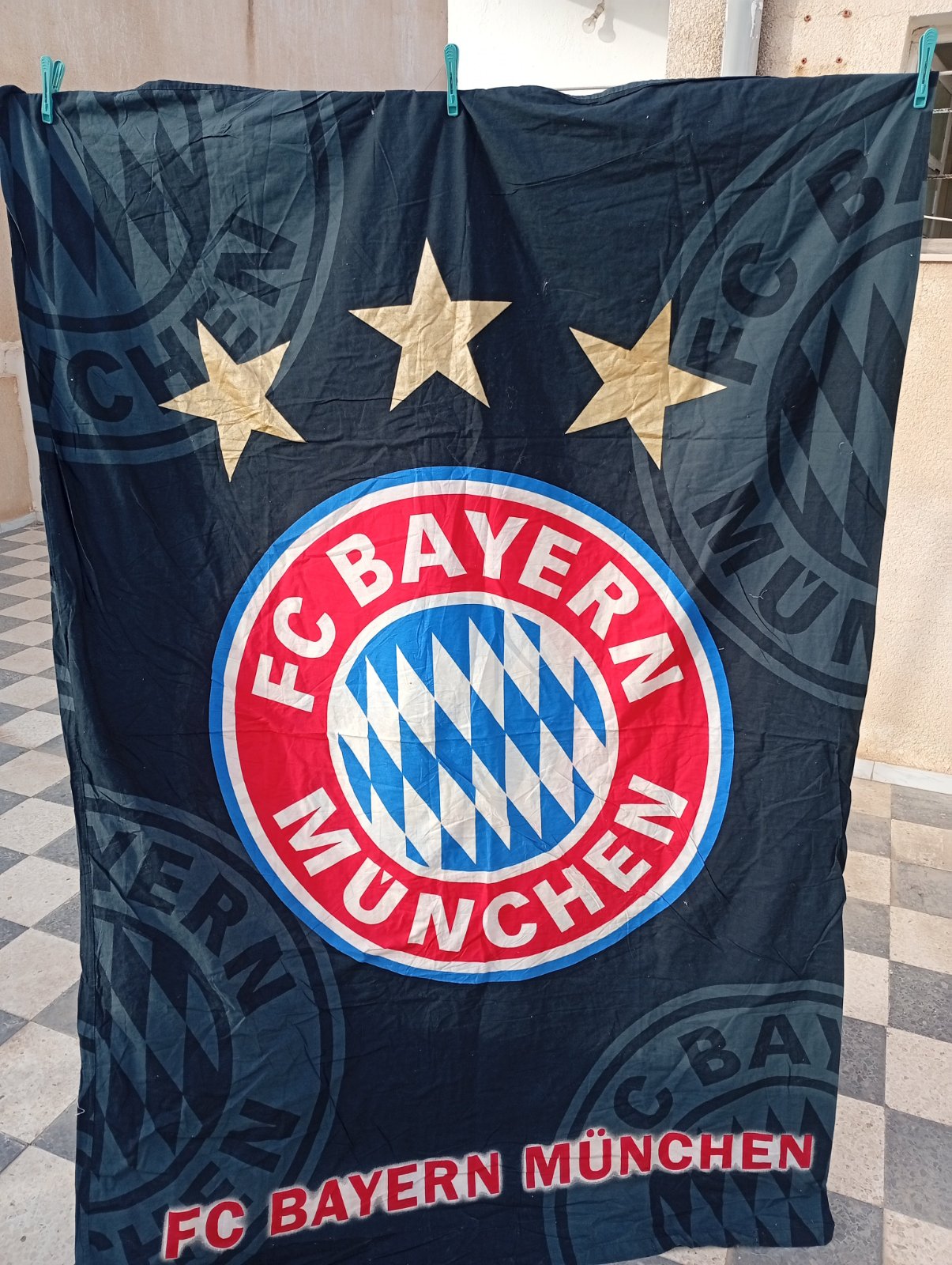 Ghlef Jarraya/Drapeau BAYERN MUNICH ⚽ - Logo Géant (Double Face)