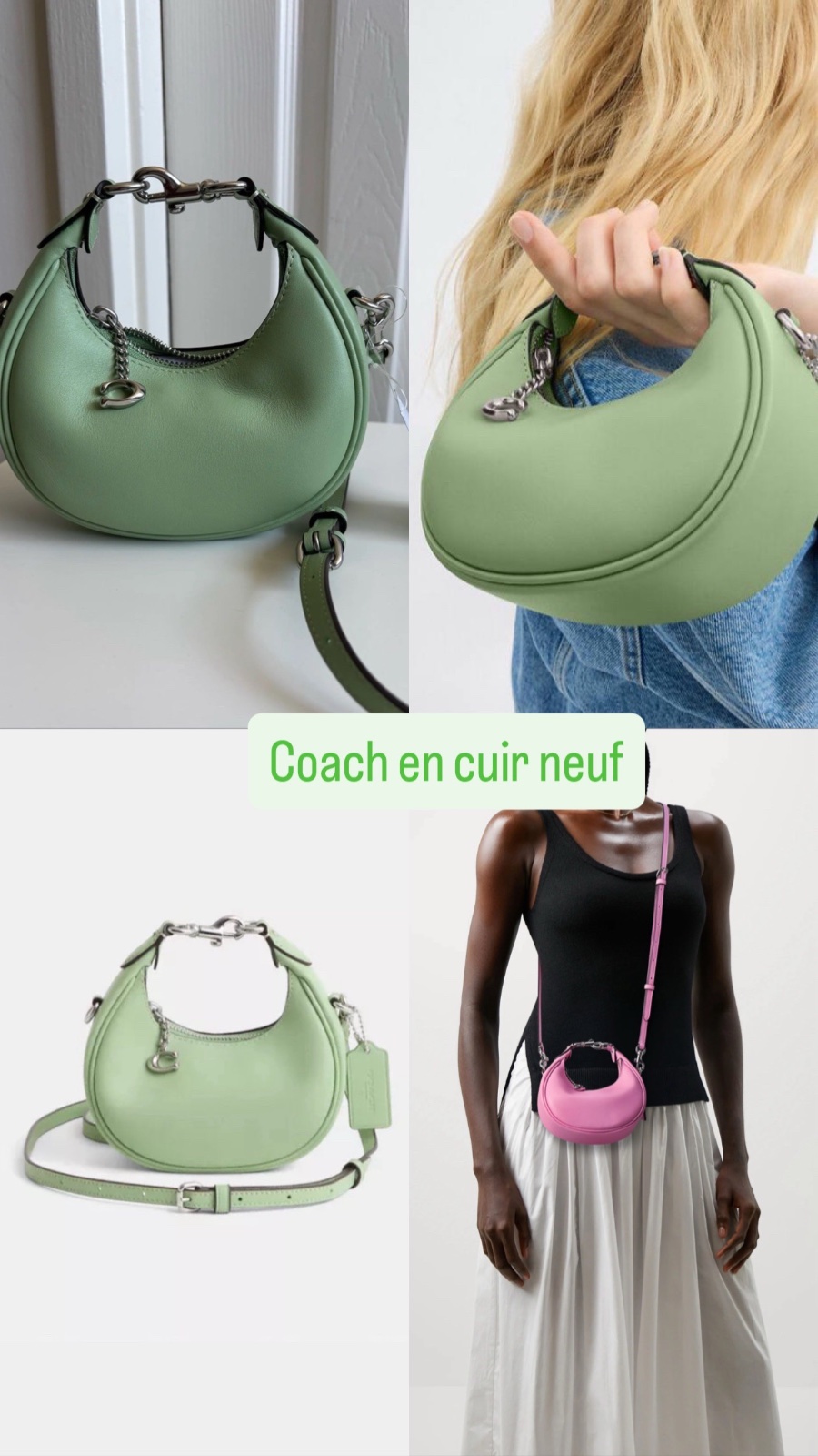 Mini sac Jonie de Coach en vert d'eau