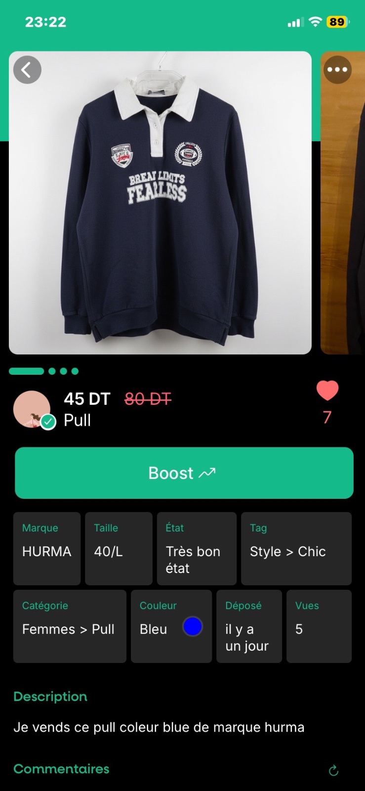 Pull hurma blue