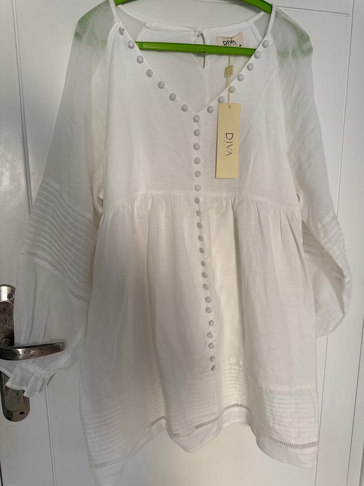 Chemisier blanc en lin et cotton 