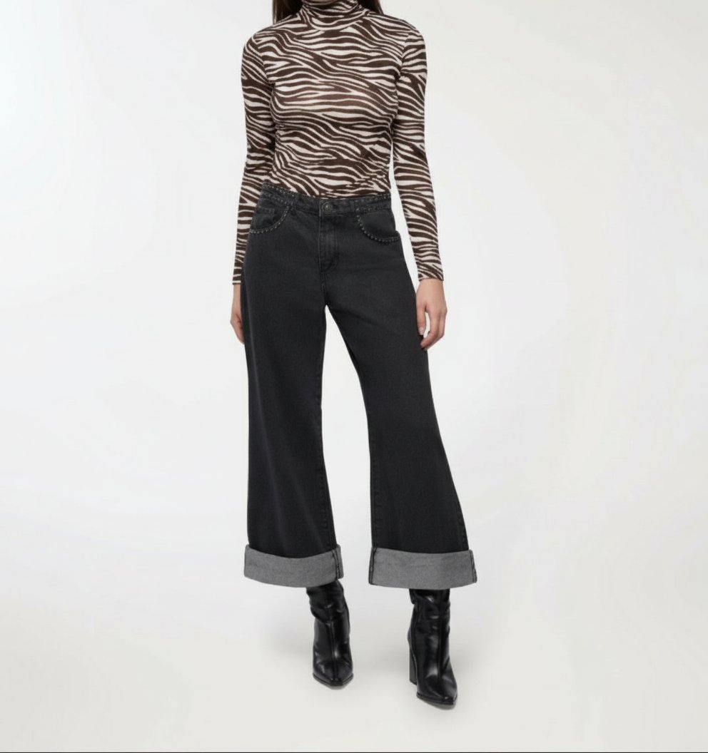 Pull zebra transparent noir et blanc 