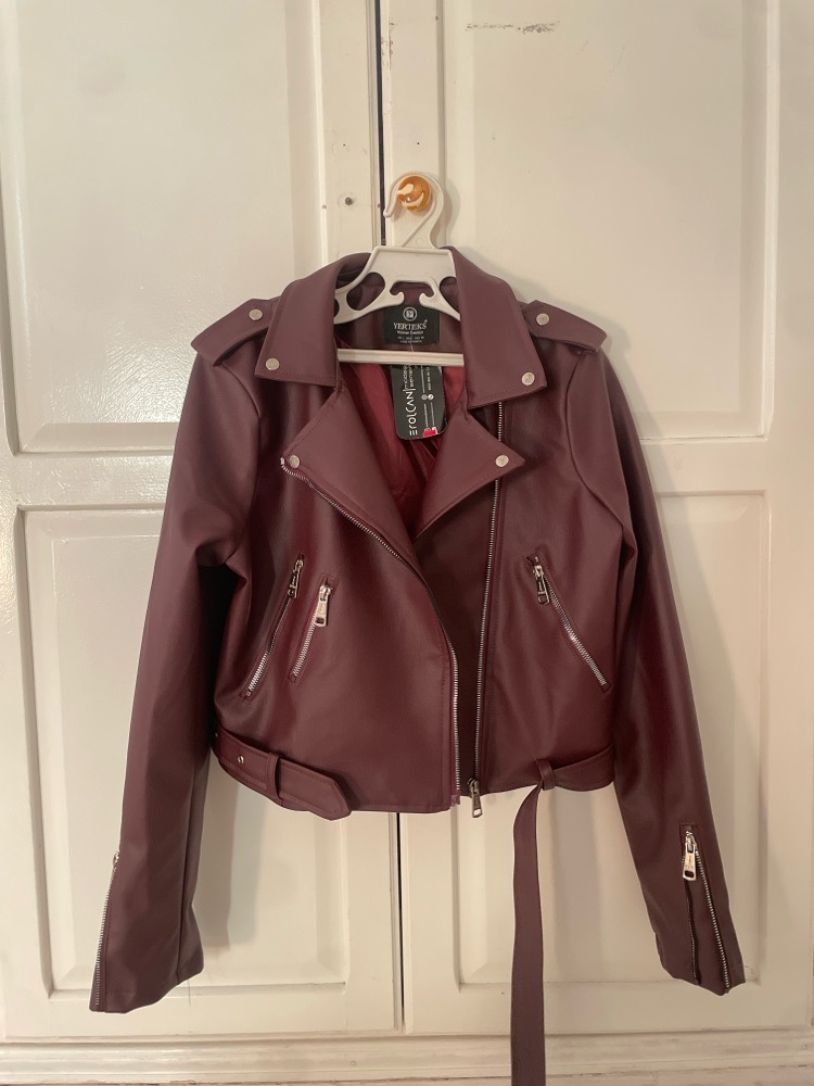 Veste cuire Burgundy
