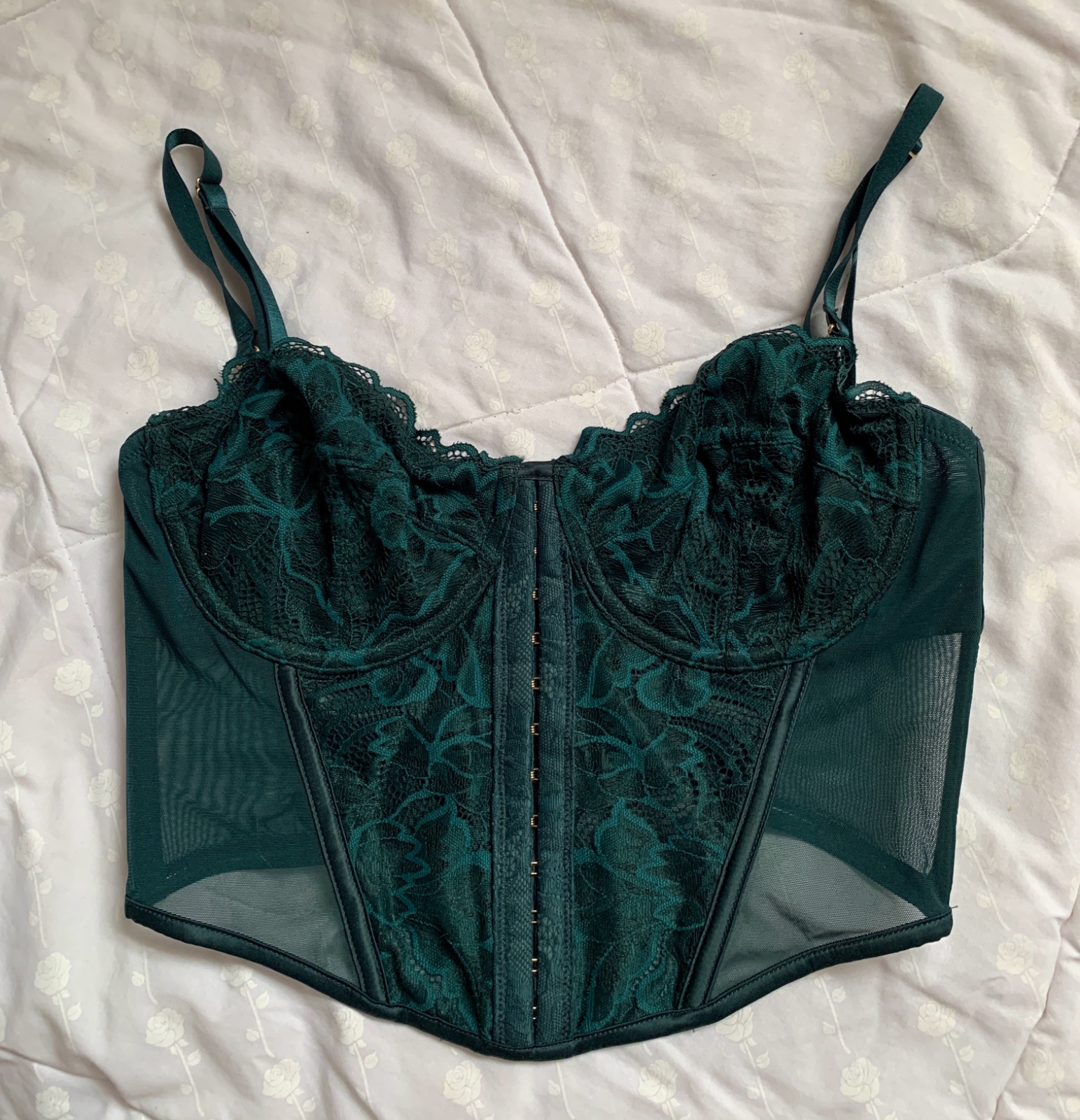 Corset en Dentelle Vert Canard