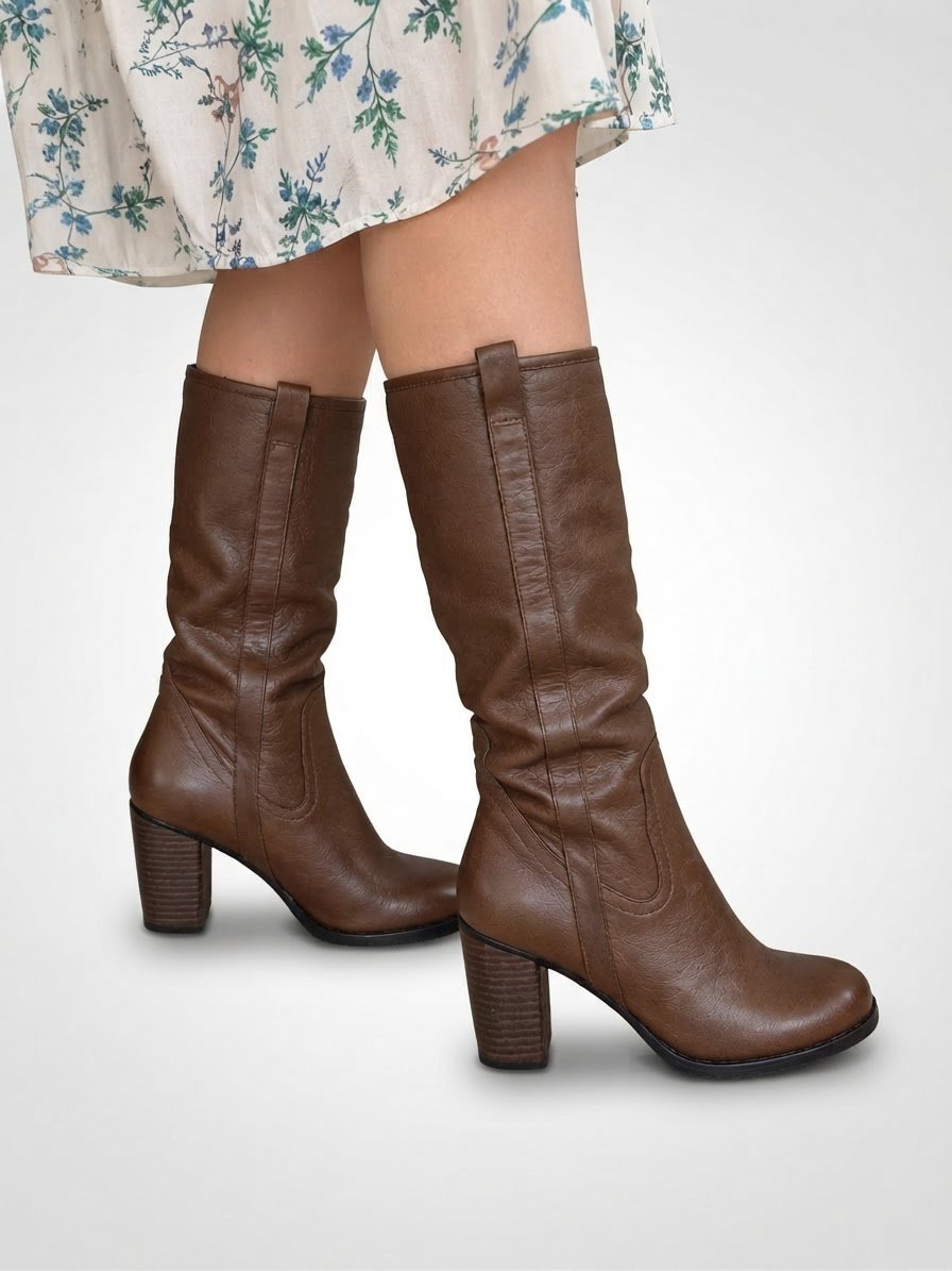 Bottes tendance en vrai cuir 