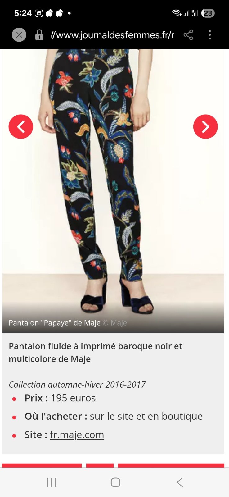 Pantalon Maje taille 38