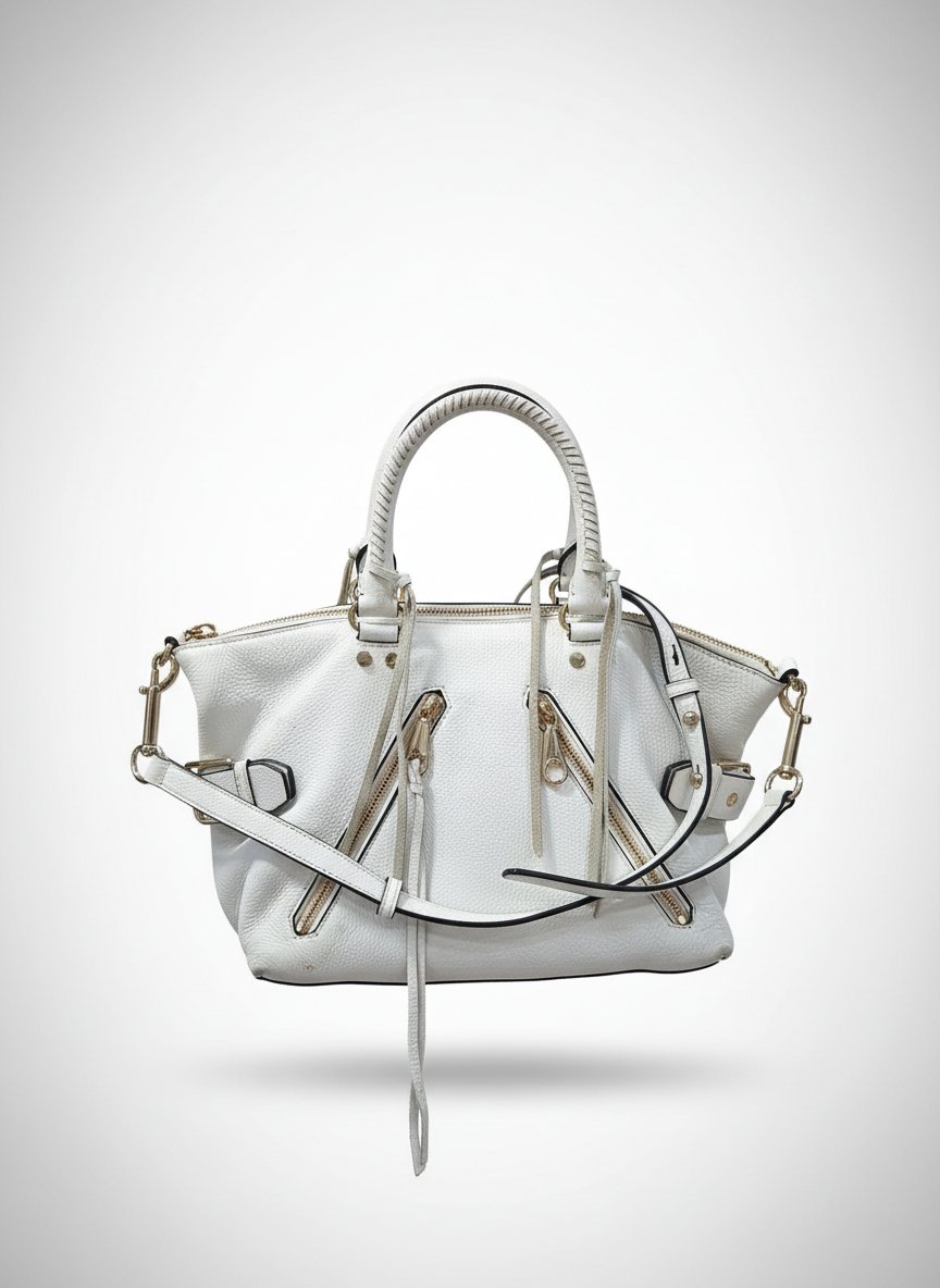 Sac bandoulière en cuir blanc 