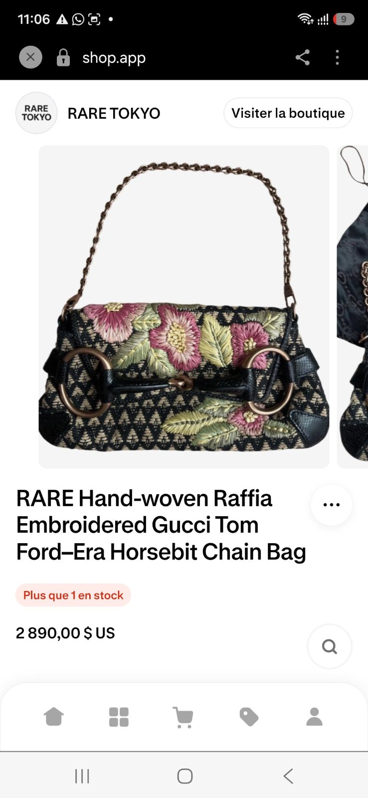Sac Gucci en cuir et tissu