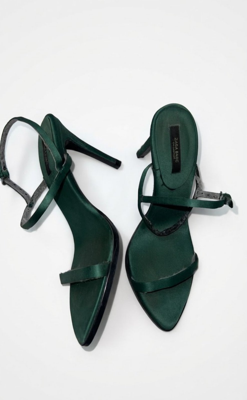 Sandales à talon vert foncé 