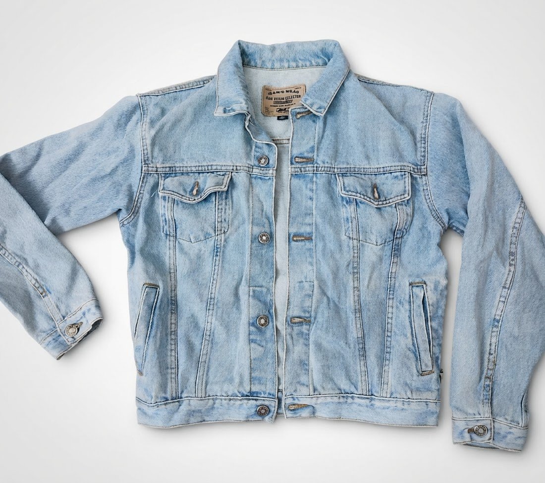 Veste en jean bleu clair 