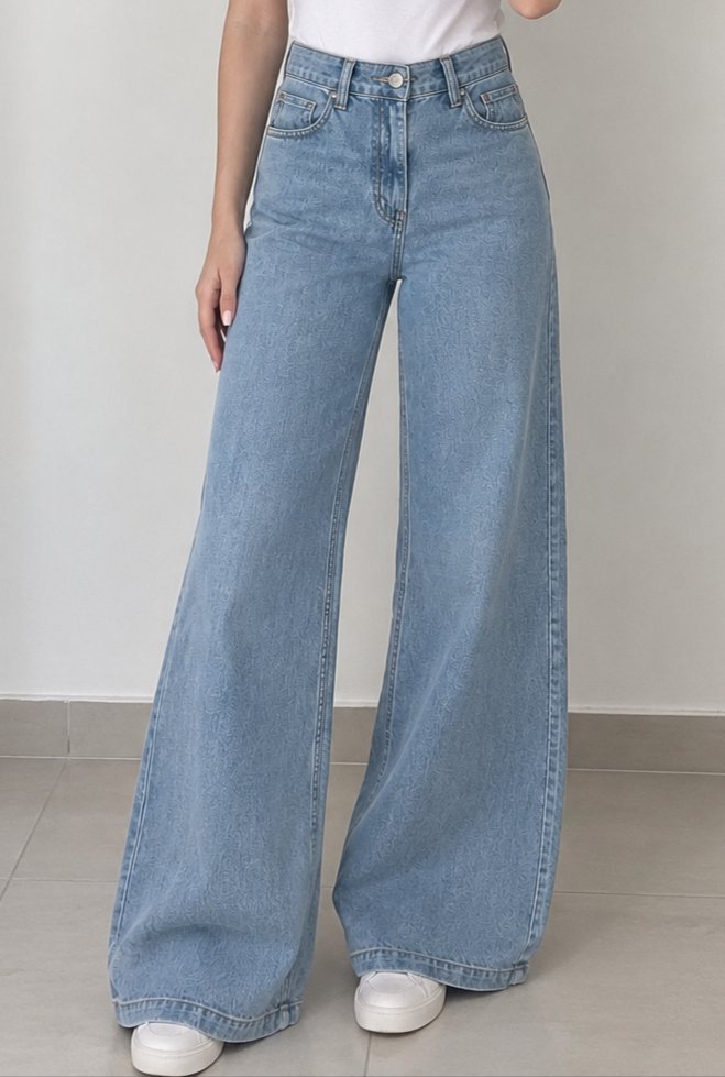 Jean wide leg bleu clair 