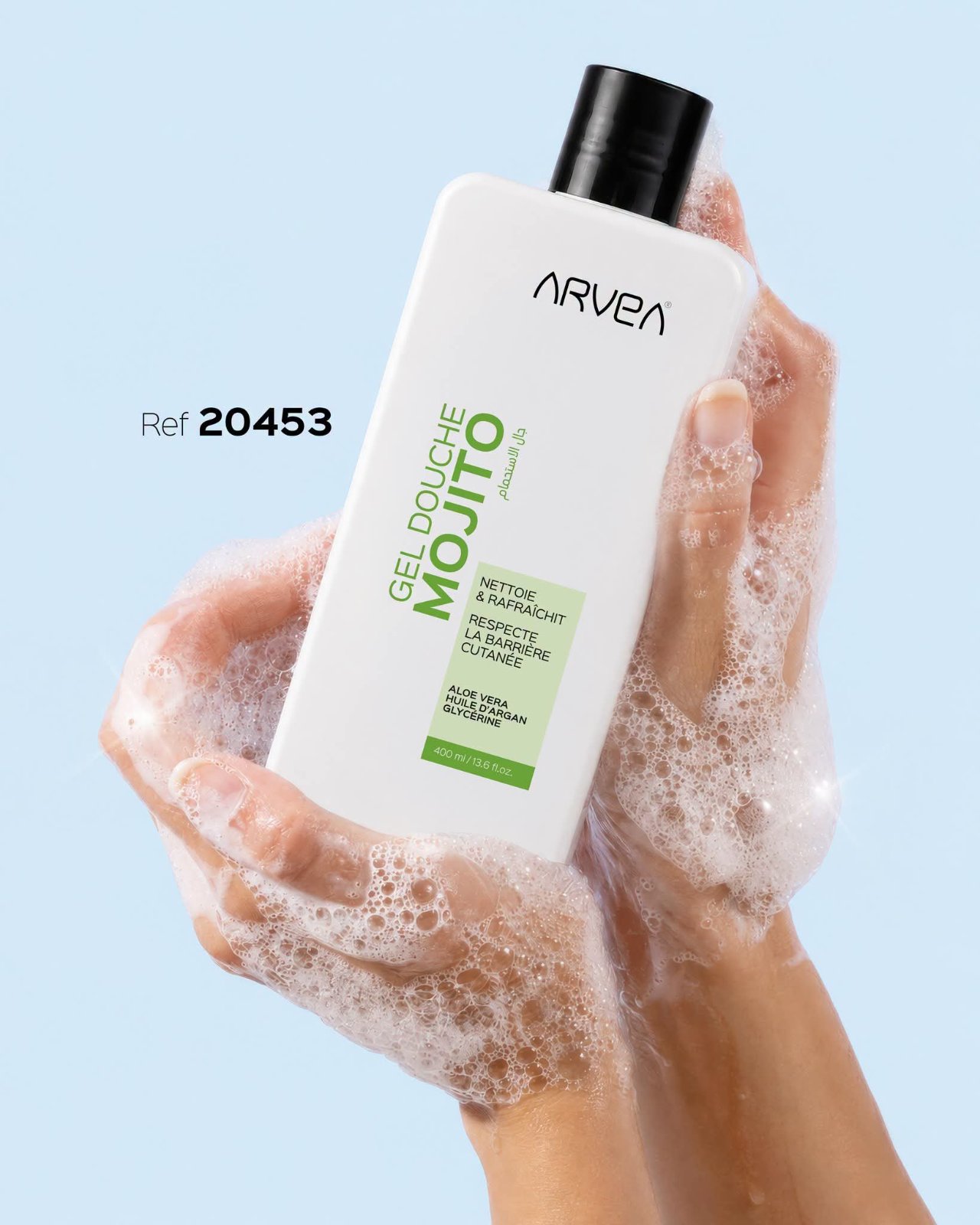 Gel douche riche en aloe vera huile d’argan glycerine