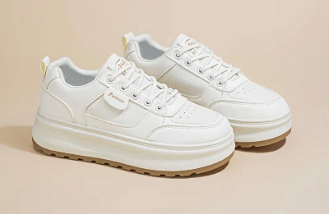 Baskets blanches respirantes pour femme, chaussures à plateforme de style coréen