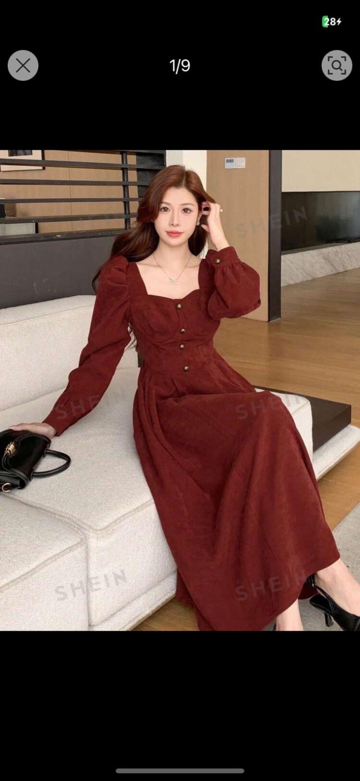 Robe shein rouge brike 🥀🥀 old money style