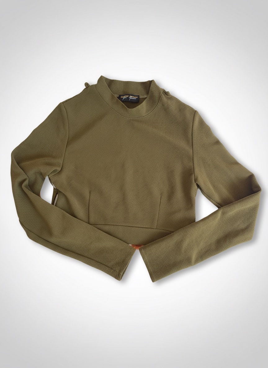 Pull vert olive taiile S