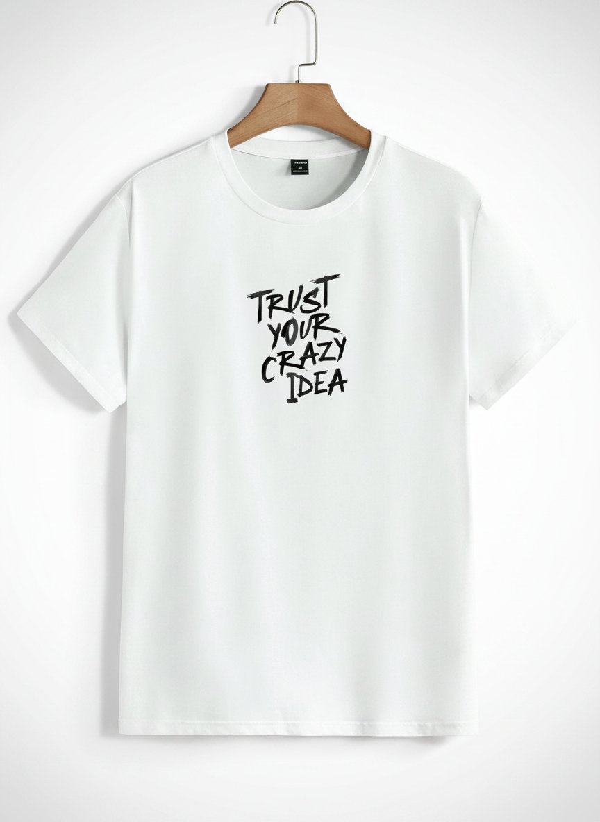 'Trust your crazy Idea' T-Shirt oversized blanc