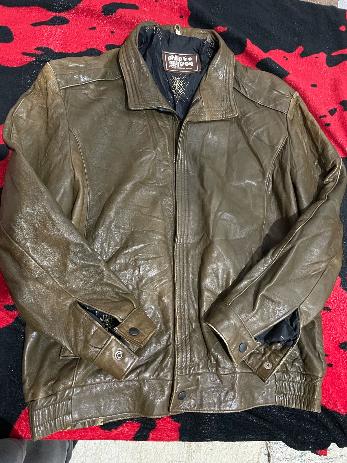 Veste cuir marron 