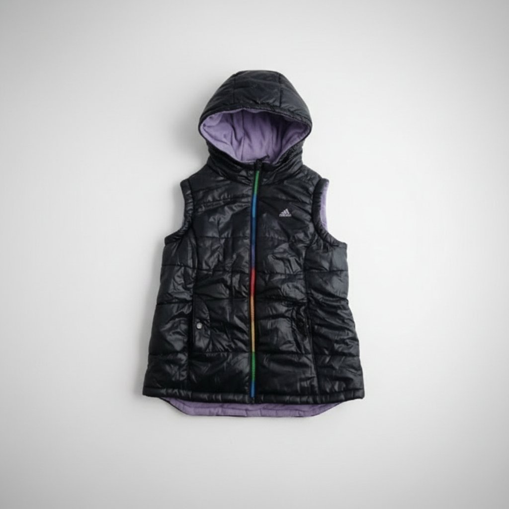 Très belle doudoune sans manche adidas taille S fille taille petit  9/10 ans très bon état 