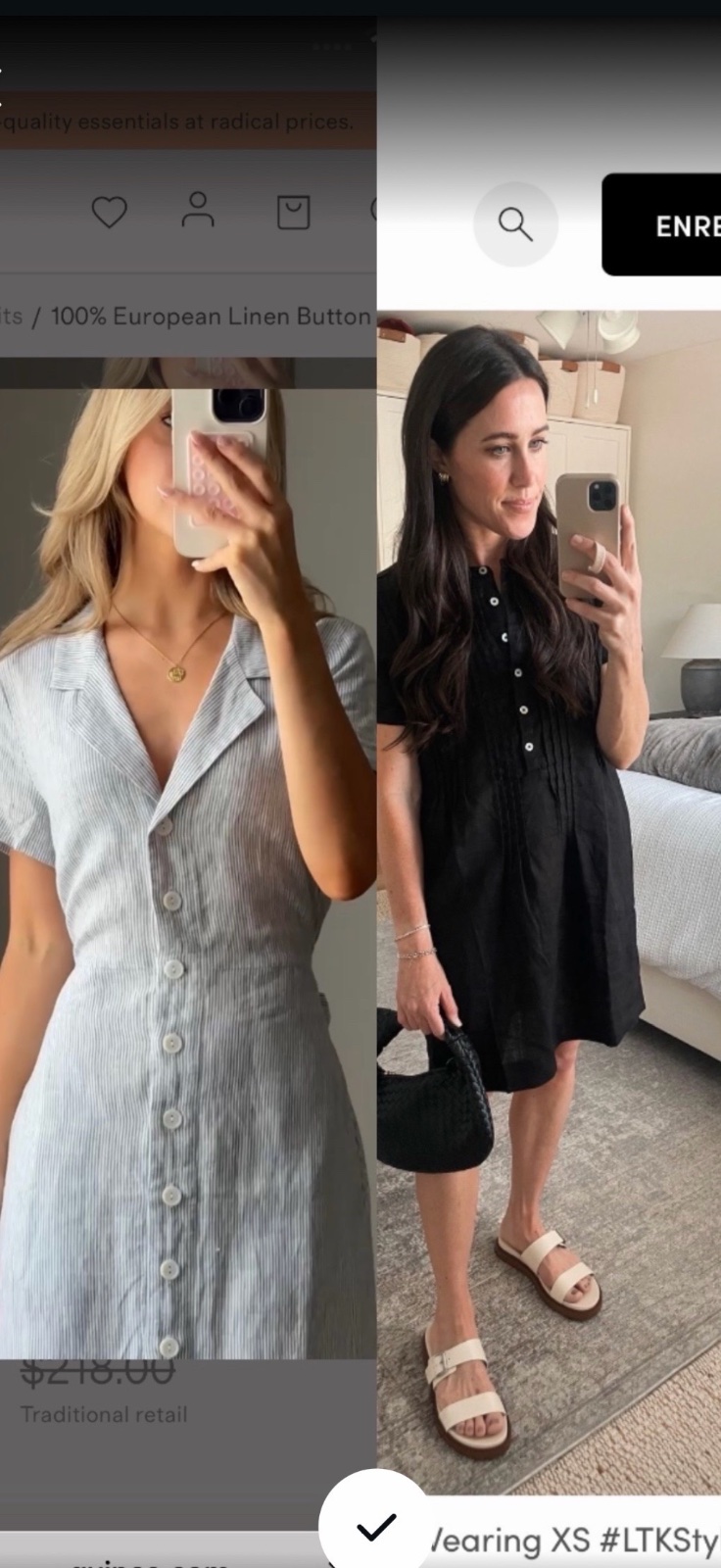 Lot deux robes taille XS 100 lin