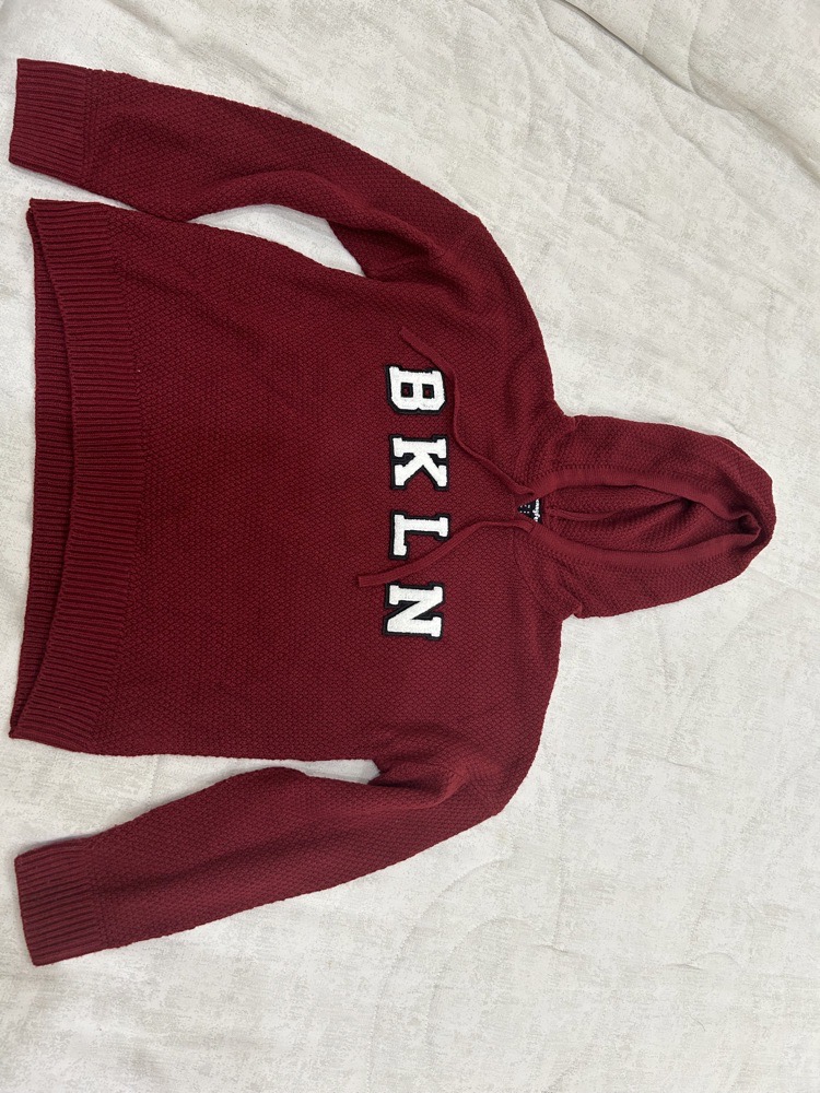 Bordeaux Knit Hoodie Jennyfer