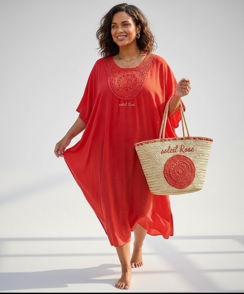 Robe de plage _Marque soleil Rosé 