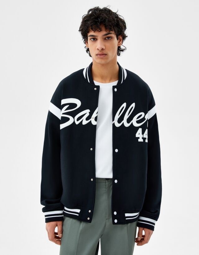 Bershka varsity jacket noir