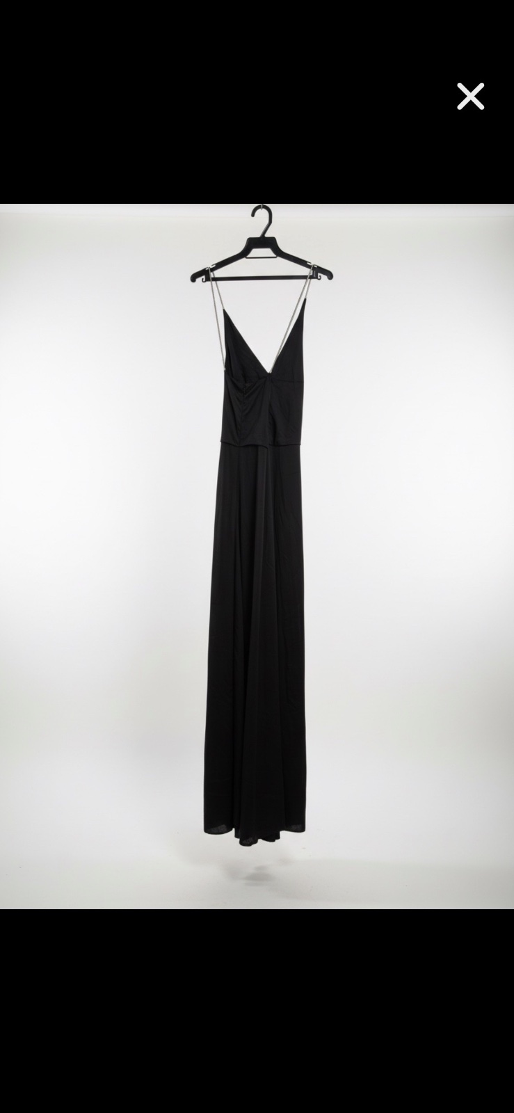 Black Satin H&M Dress With Criss Cross Back