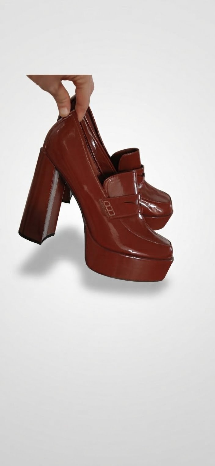Escarpin en marron vernis 