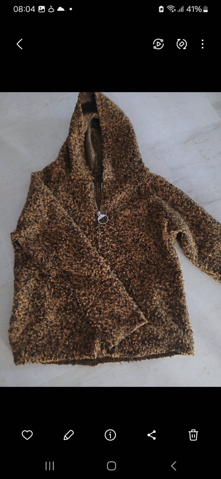 Gilet bouclette en marron 