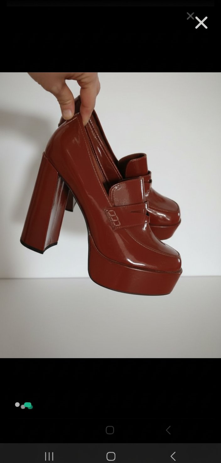 Escarpin en marron vernis 