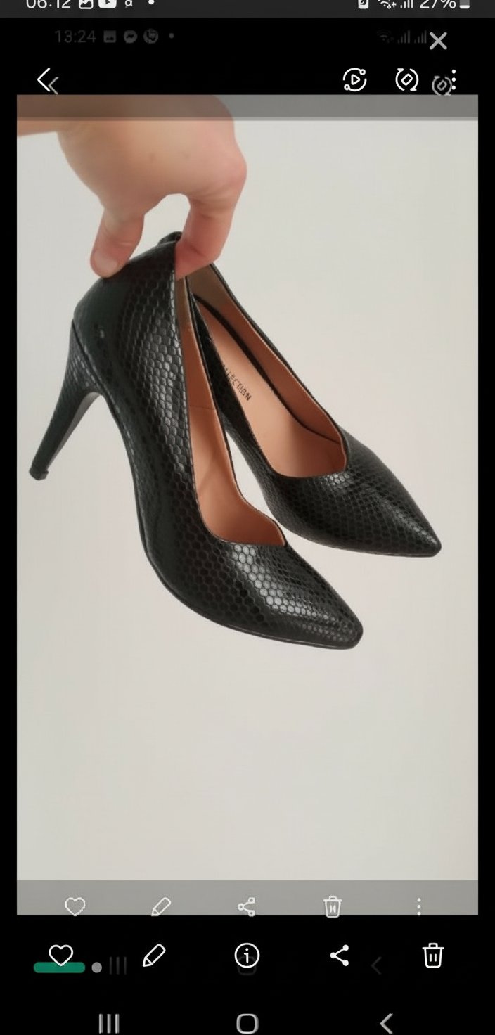 Escarpin en crocco noir