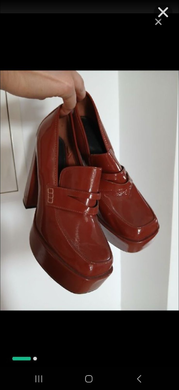 Escarpin en marron vernis 
