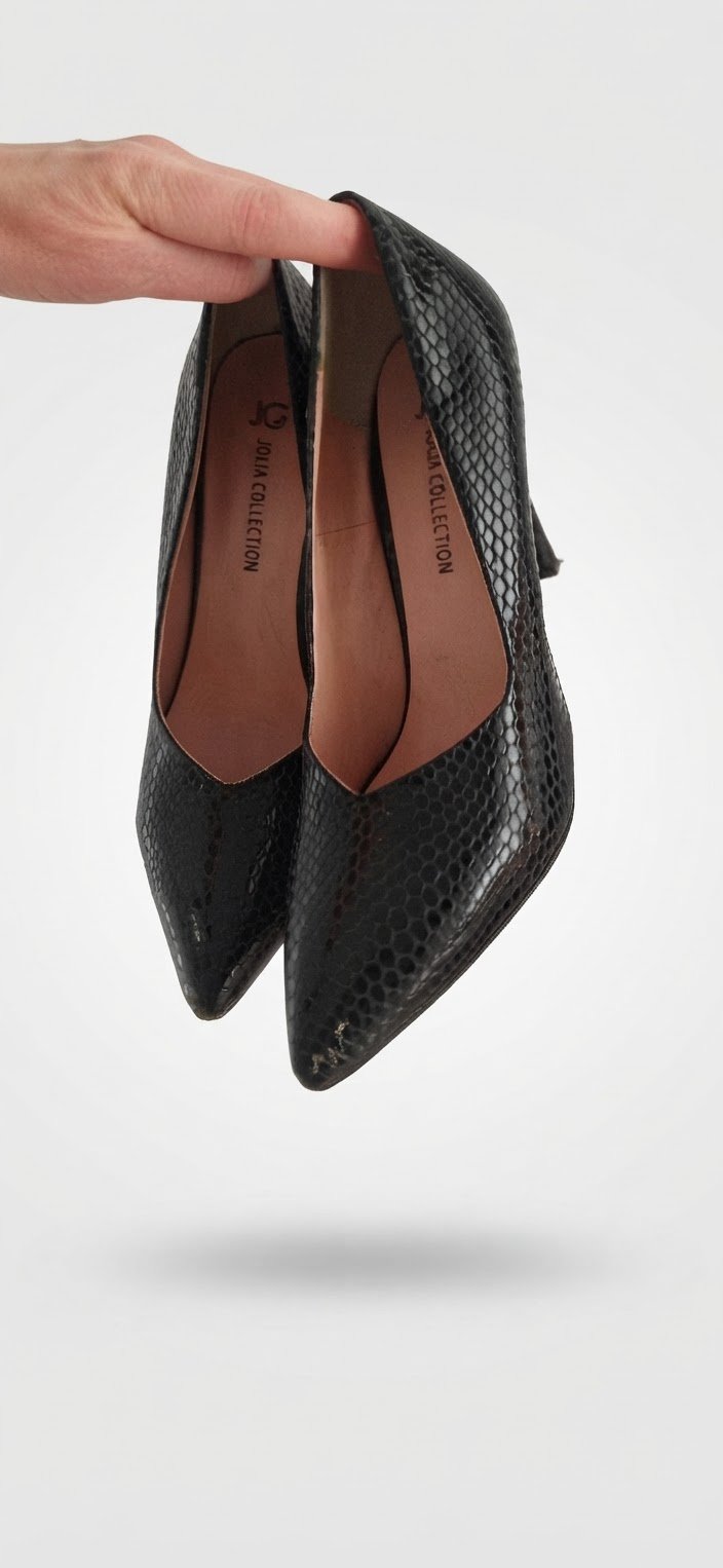 Escarpins é noir crocco