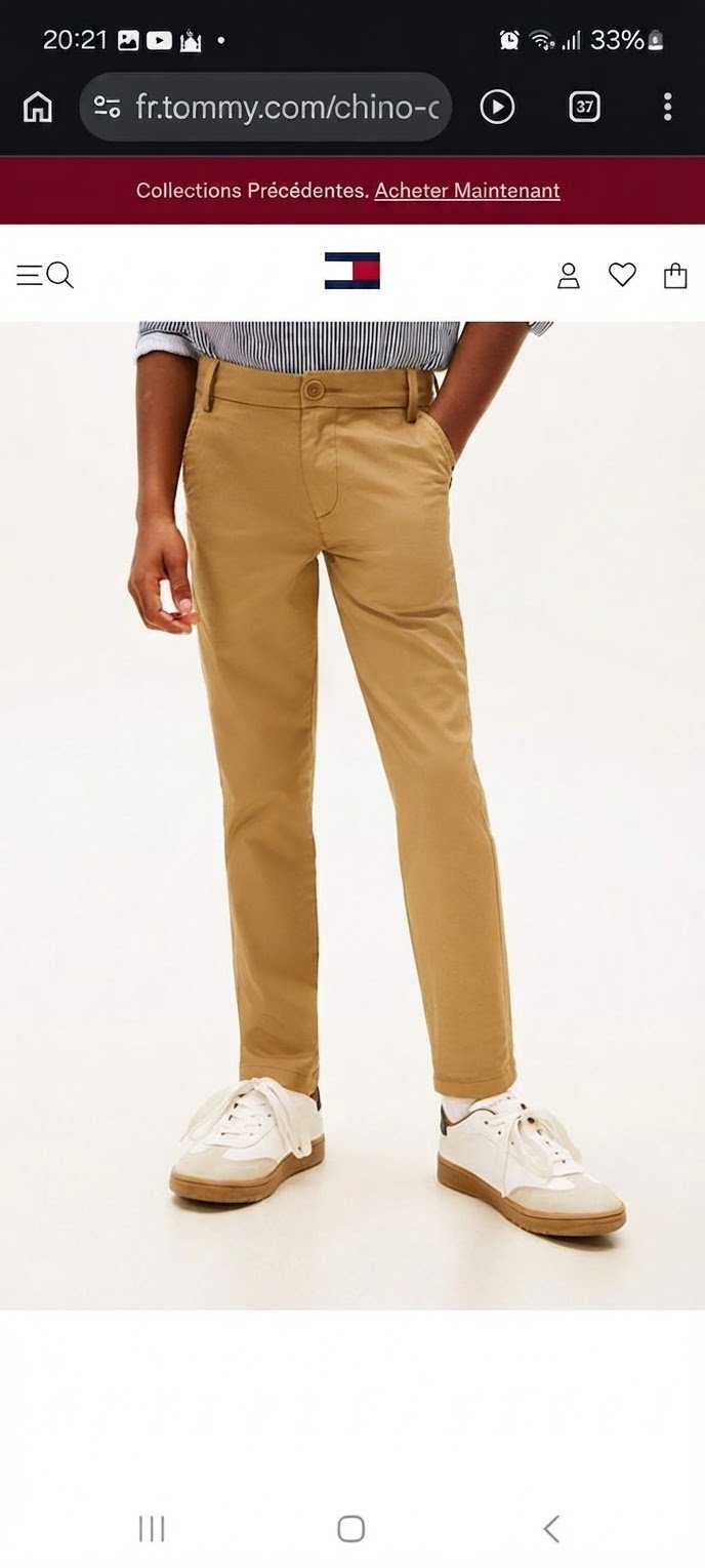 Pantalon basique garçon tommy porté une fois