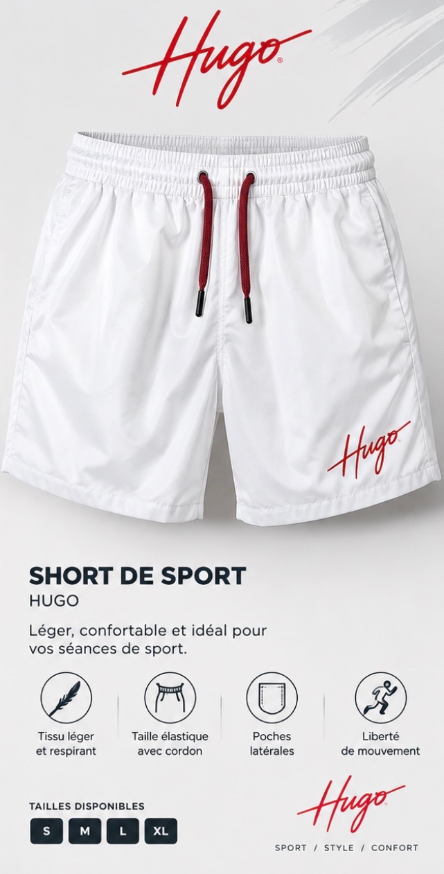 Short de mer ou de sport d'origine de marque HUGO