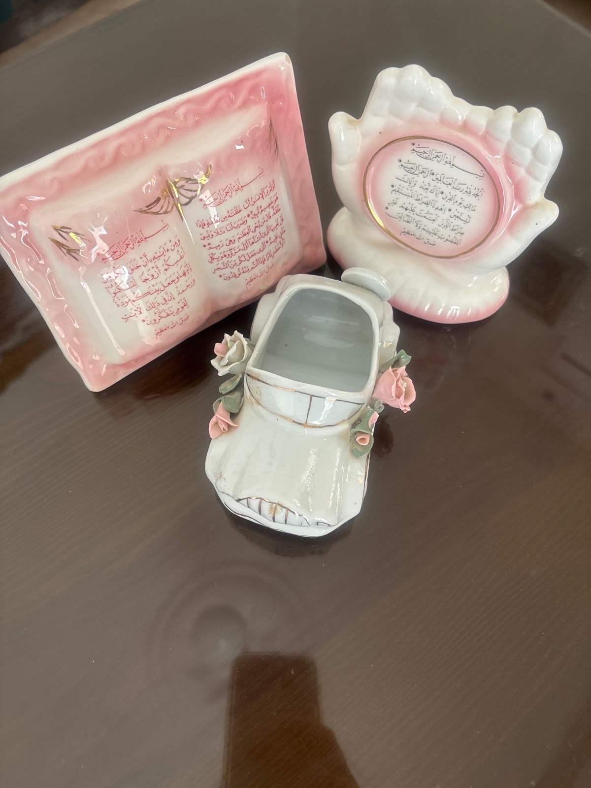 Lot de 3 pieces décoratifs en céramique vintage