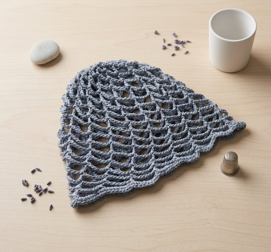 Mesh hat grey en crochet