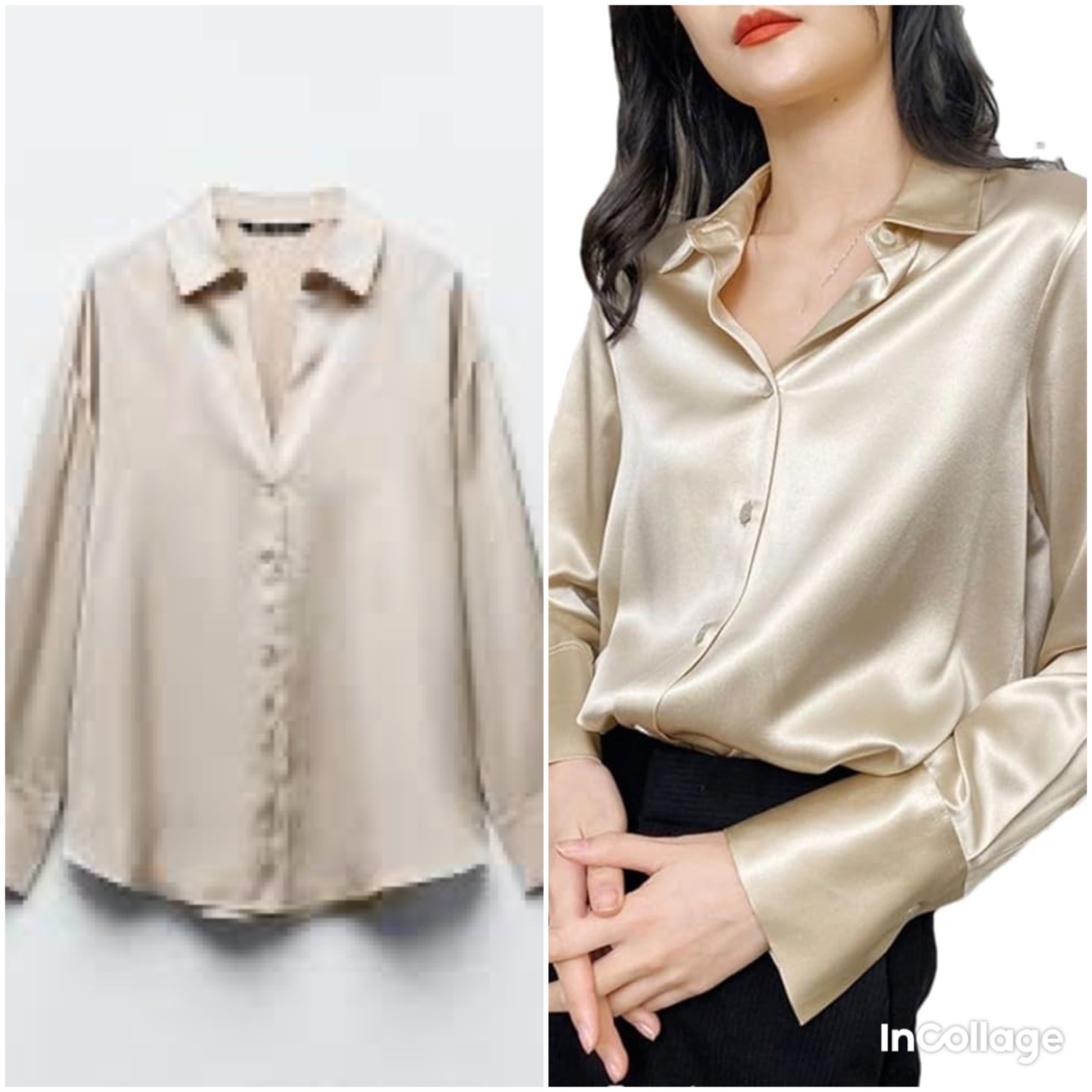 Chemise  H&M champagne satinee