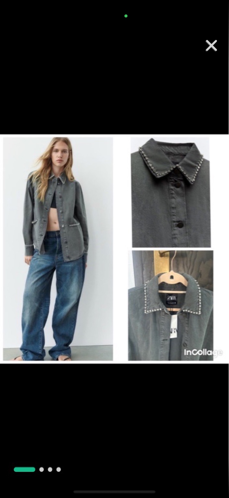 Veste en jean ZARA stylée Avec strass 