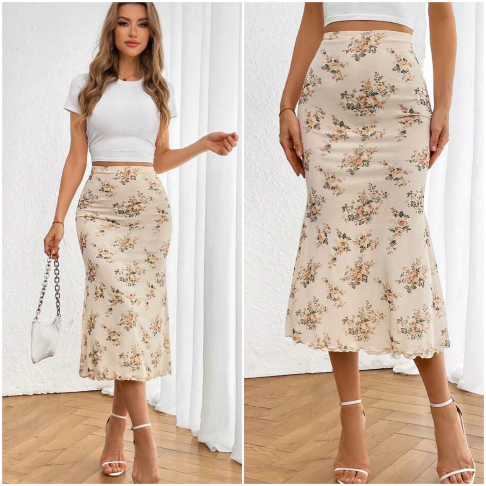 Jupe midi a fleurs !