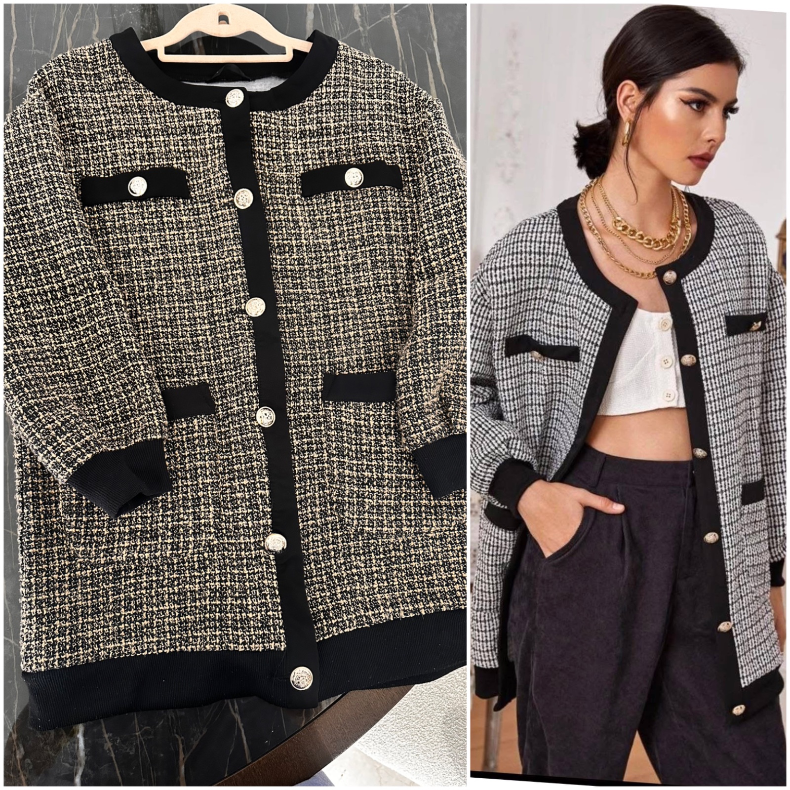 Cardigan avzc details doré