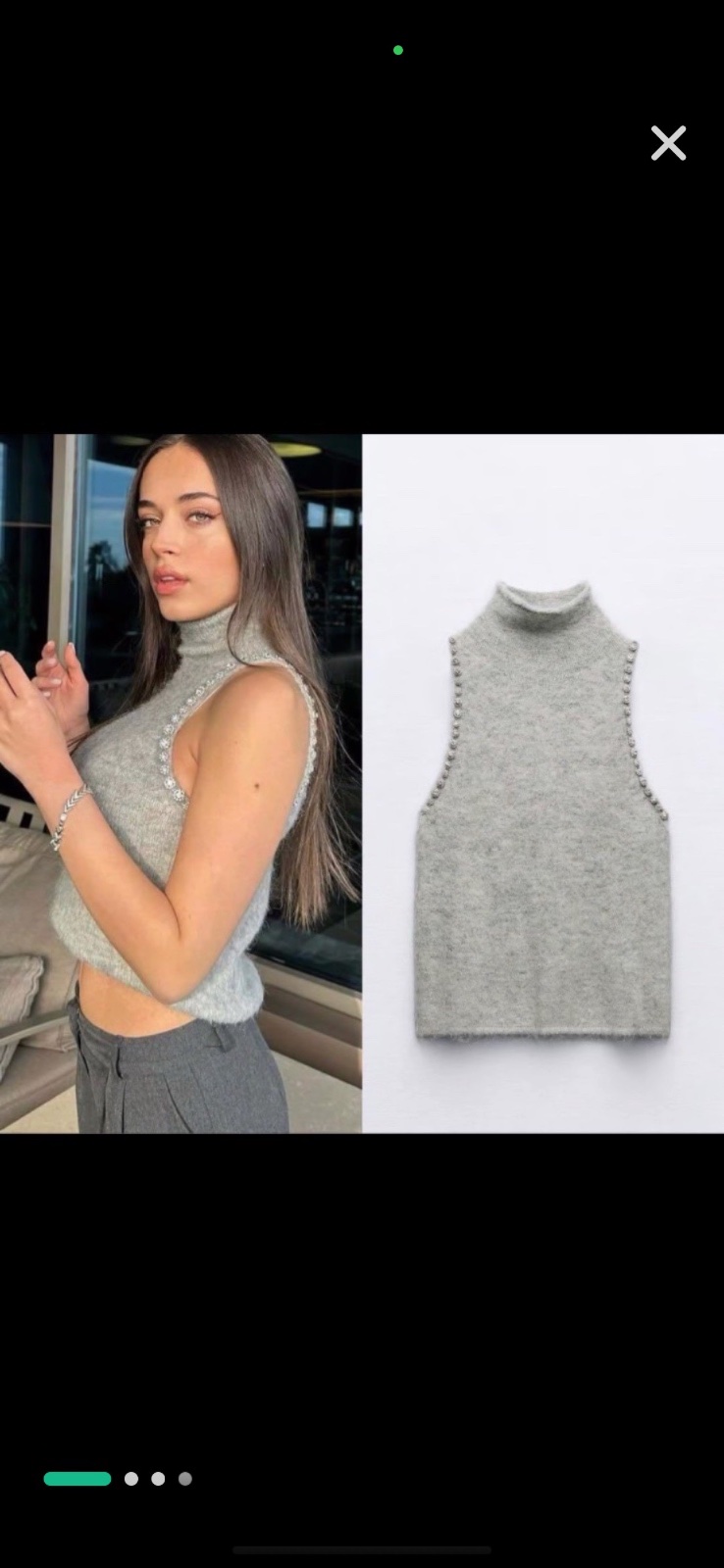 Haut dans manches avec strass 